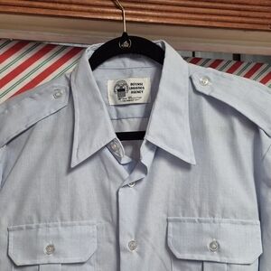 USAF Men's Light Blue Dress Uniform Button-Up Shirt